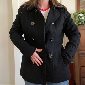 Black Peacoat Kenneth Cole size 8 woman’s